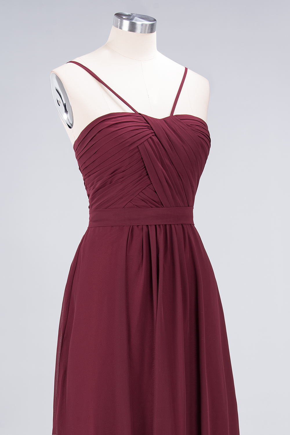 Sexy A-line Flowy Sweetheart Spaghetti-Straps Backless Floor-Length Bridesmaid Dress UK UK with Ruffles-27Dress.co.uk
