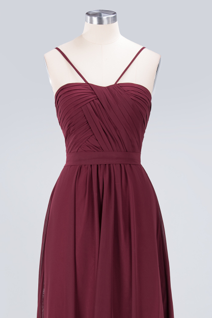 Sexy A-line Flowy Sweetheart Spaghetti-Straps Backless Floor-Length Bridesmaid Dress UK UK with Ruffles-27Dress.co.uk