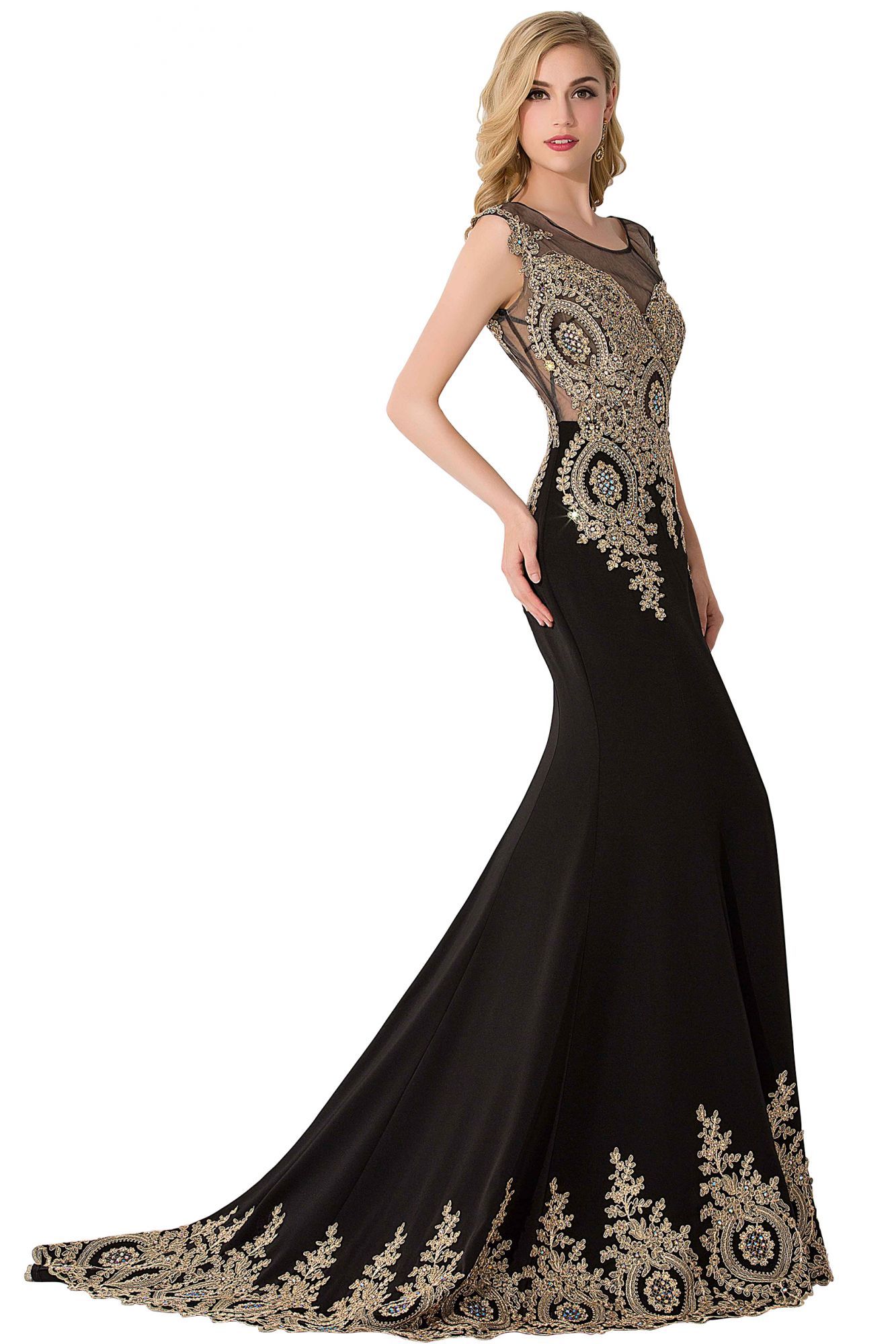 ABIGAIL | Mermaid Court Train Chiffon Evening Dress with Appliques