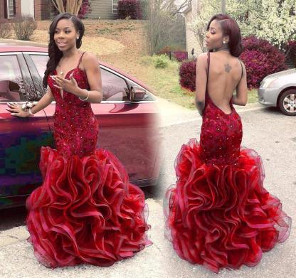 Sparkly Sleeveless Mermaid Prom Dress UK Organza Lace Appliques Sleeveless BK0
