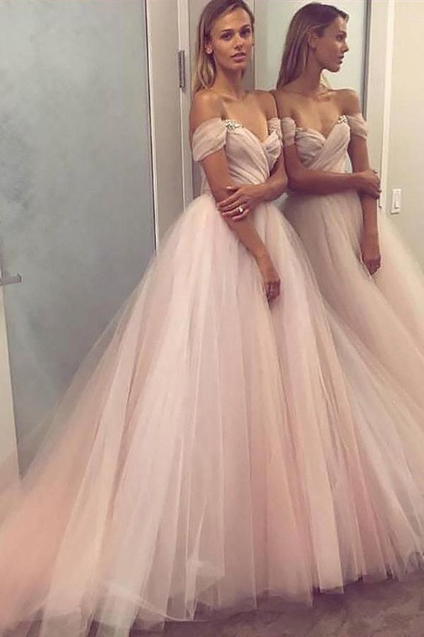 Elegant Crystal Off-the-Shoulder Prom Dress UKes UK Ruffle Sheer Sleeveless Evening Dress UKes UK