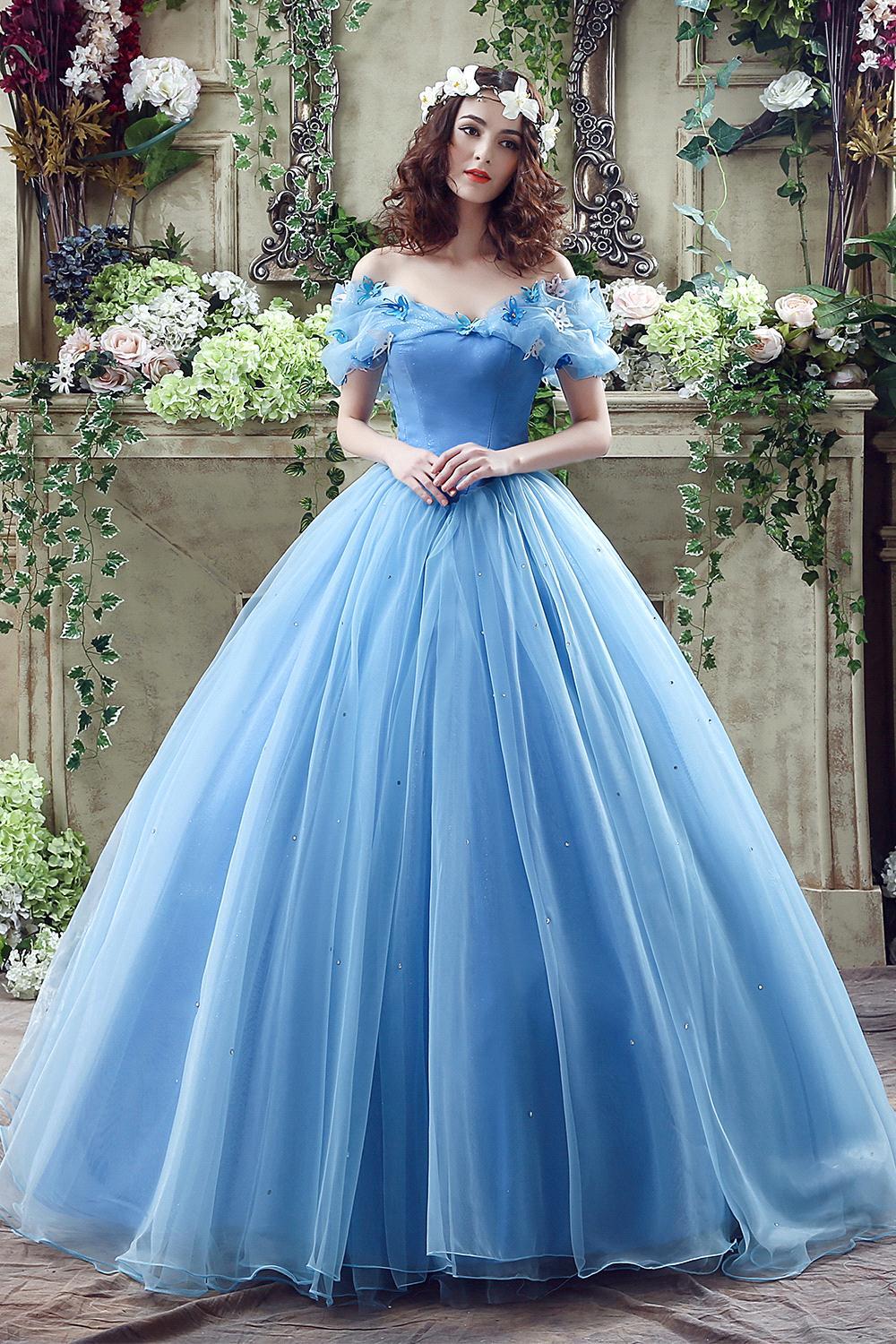 Princess Off-the-Shoulder Sequins Tulle Ball Gown Wedding Dress On Sale
