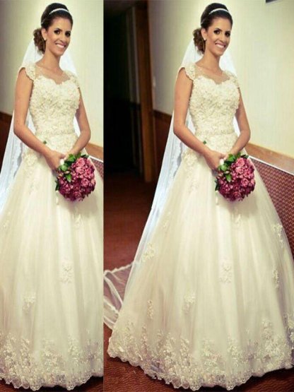 Tulle Ball Gown Sweetheart Floor-Length Sleeveless Wedding Dresses UK