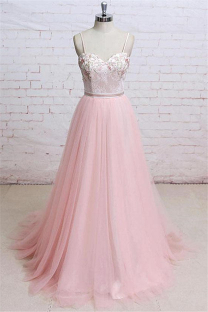 Sexy Lace Appliques Spaghetti-Strap Prom Dress UKes UK Sheer Backless Bowknot Sleeveless Evening Dress UKes UK