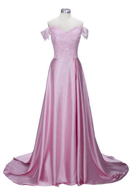 Split Lace Long Sexy Floor-Length Off-the-Shoulder Evening Dress UK