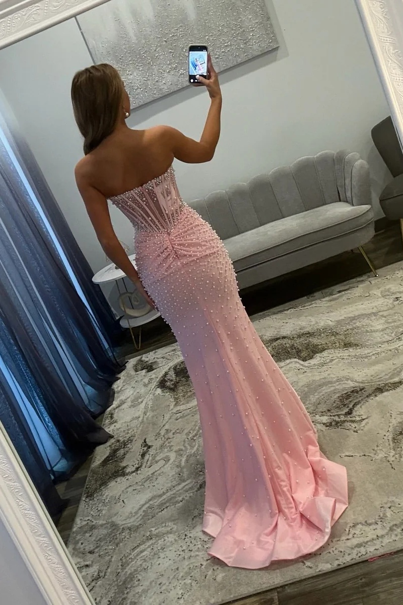 [Copy]Mint Spaghetti Straps Satin Long Mermaid Prom Dress with Bow