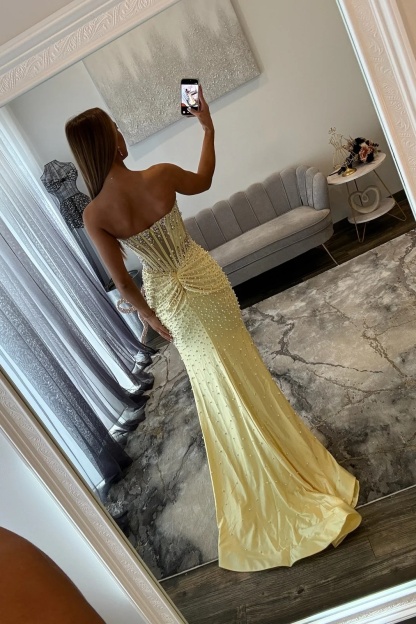 [Copy]Mint Spaghetti Straps Satin Long Mermaid Prom Dress with Bow