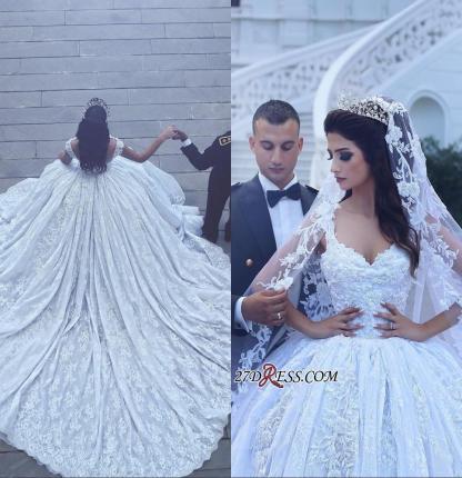 Ball-Gown Gorgeous Lace Sweetheart Flowers Sleevesless Wedding Dress cc0050