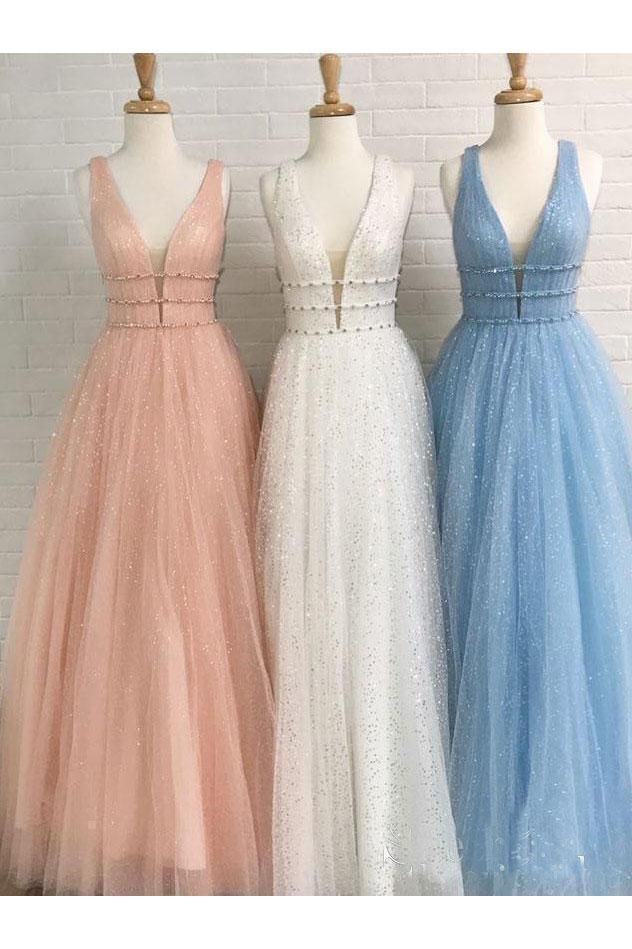 Sexy Sequins Riboons Straps Prom Dress UKes UK Ball Gown Sleeveless Evening Dress UKes UK with Beads