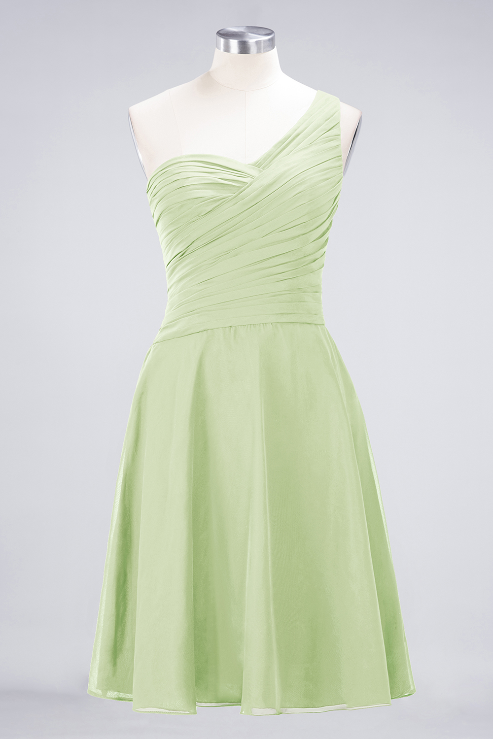 Sexy A-line Flowy One-Shoulder Sweetheart Sleeveless Short length Bridesmaid Dress UK UK with Ruffles