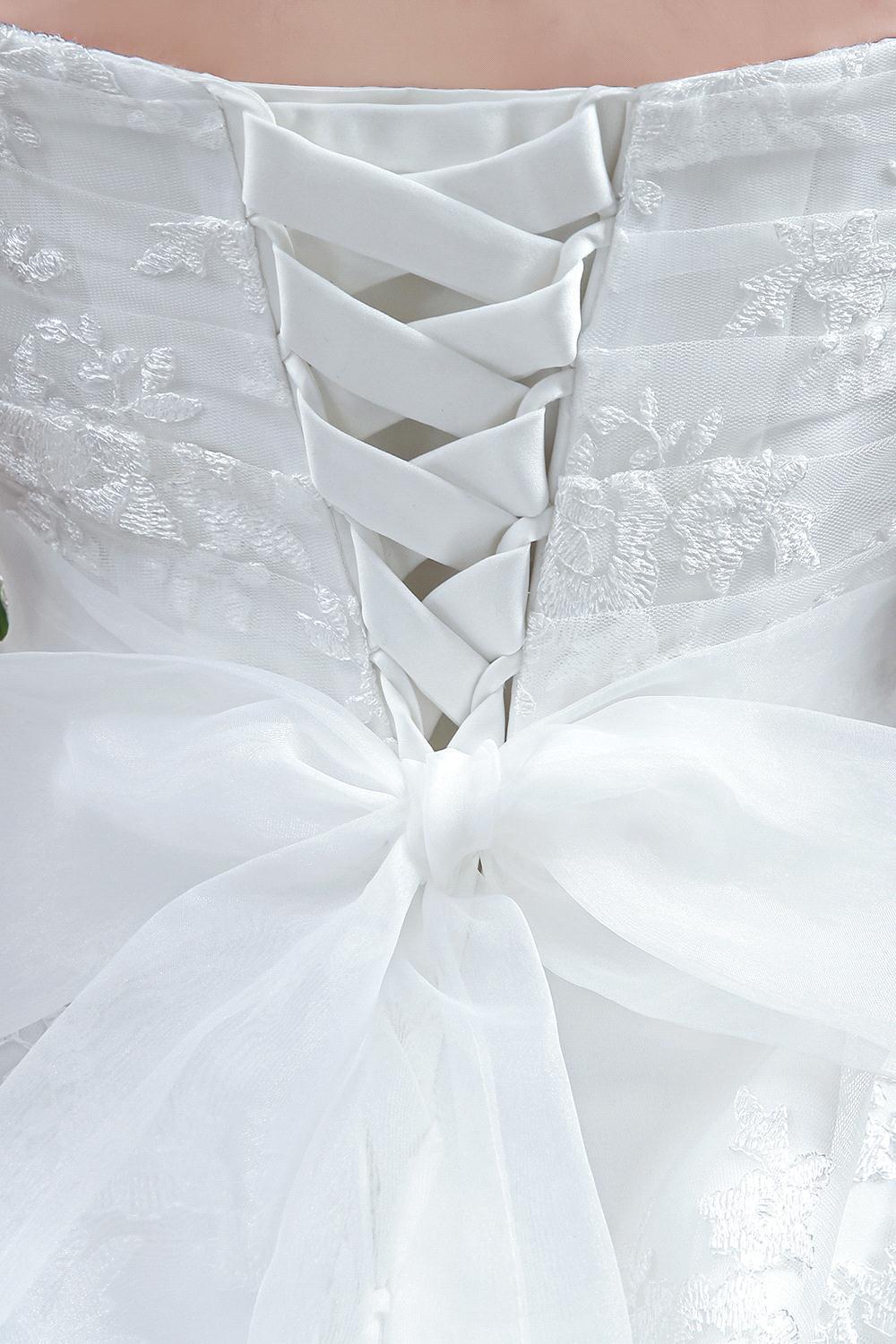 Modern Sweetheart Princess Wedding Dress Lace-up Beadss Bowknot