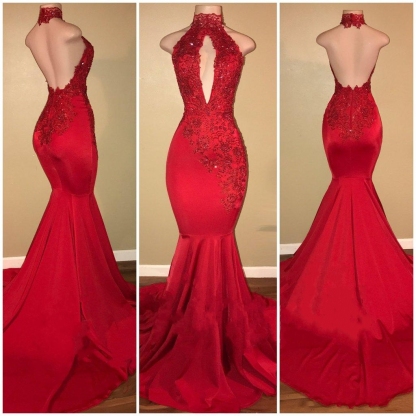 Mermaid Floor Length Sexy Keyhole Evening Gowns UK | Sequins Prom Dress Online