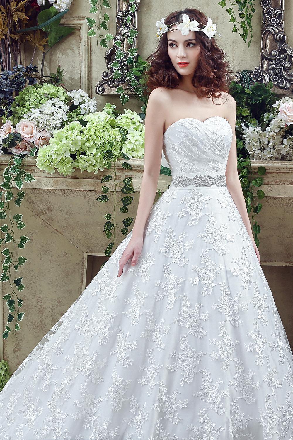 Modern Sweetheart Princess Wedding Dress Lace-up Beadss Bowknot