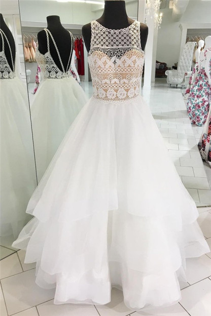 Sexy Jewel Sheer Prom Dress UKes UK Lace Backless Sleeveless Evening Dress UKes UK