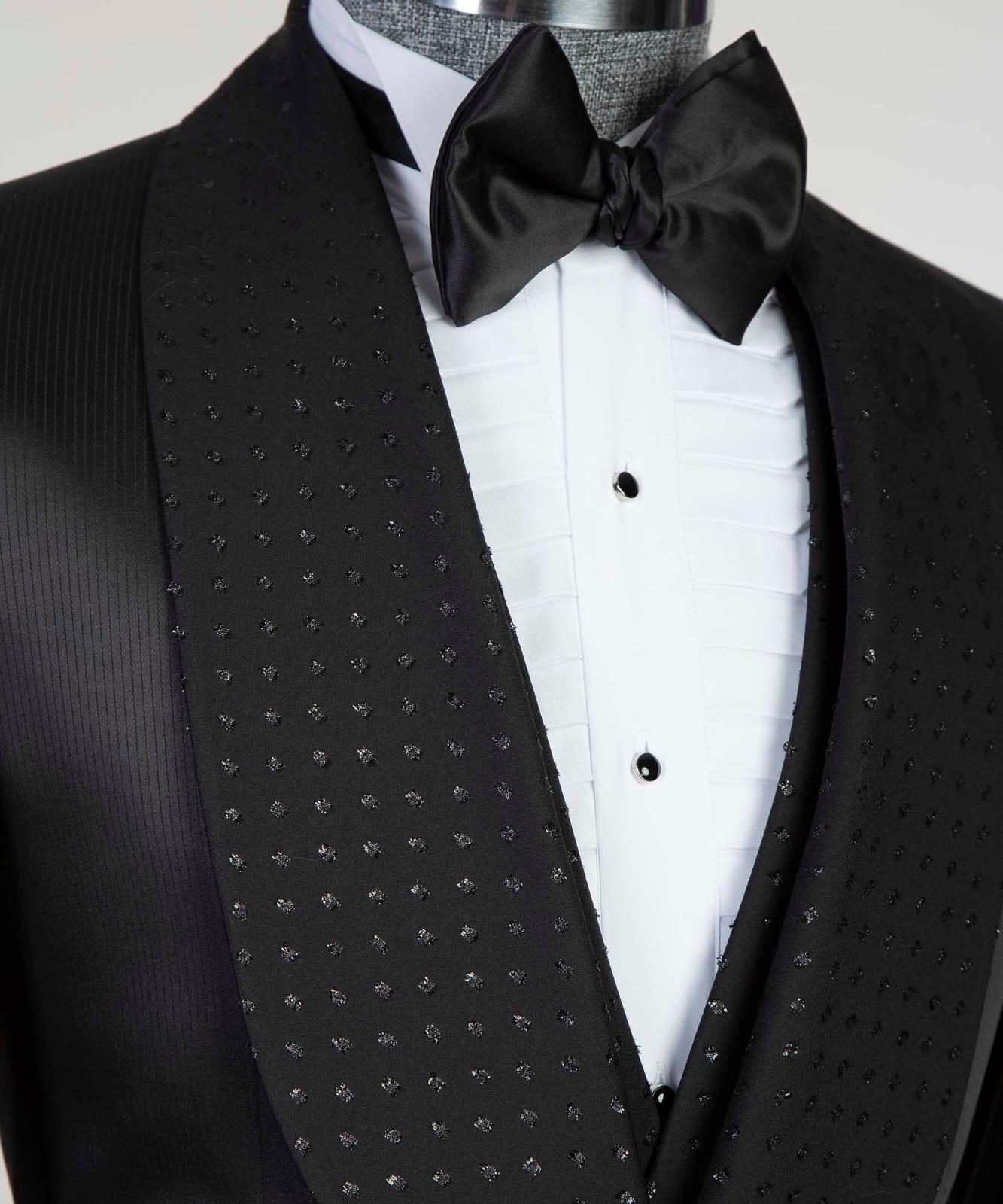 Bradford Black Two Pieces Shawl Lapel Bespoke Wedding Suits