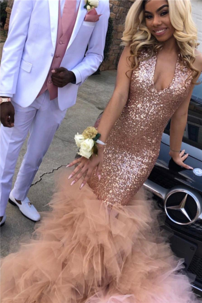 Sexy Red Sequins Mermaid Spaghetti-Straps Long Prom Dress UKes UKHalter Sequins Ruffles Prom Dress UKes UK Mermaid Sleeveless Evening Dress UKes UK Sexy-27Dress.co.uk