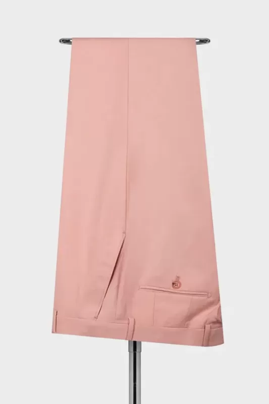 Klein Charming Nude Pink Peaked Lapel Double Breasted Prom Suits