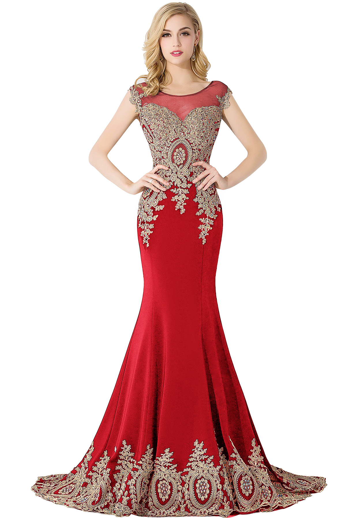 ABIGAIL | Mermaid Court Train Chiffon Evening Dress with Appliques