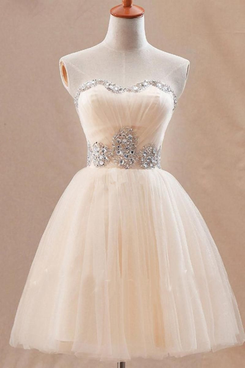 Cute Sweetheary SHort Tulle Homecoming Dress UK With Crystals BA7344