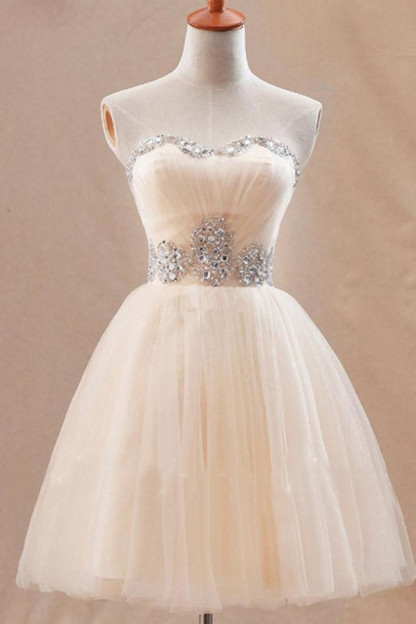 Cute Sweetheary SHort Tulle Homecoming Dress UK With Crystals BA7344