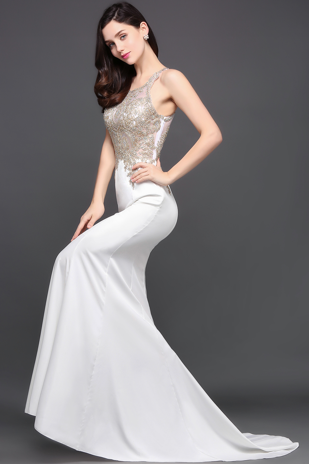 AVERIE | Mermaid Scoop Chiffon Elegant Prom Dress With Appliques
