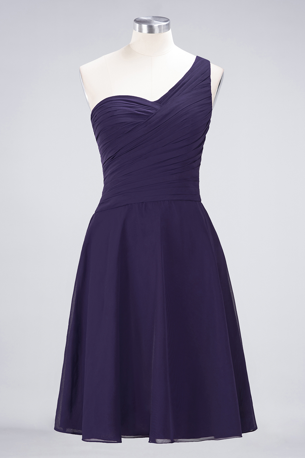 Sexy A-line Flowy One-Shoulder Sweetheart Sleeveless Short length Bridesmaid Dress UK UK with Ruffles