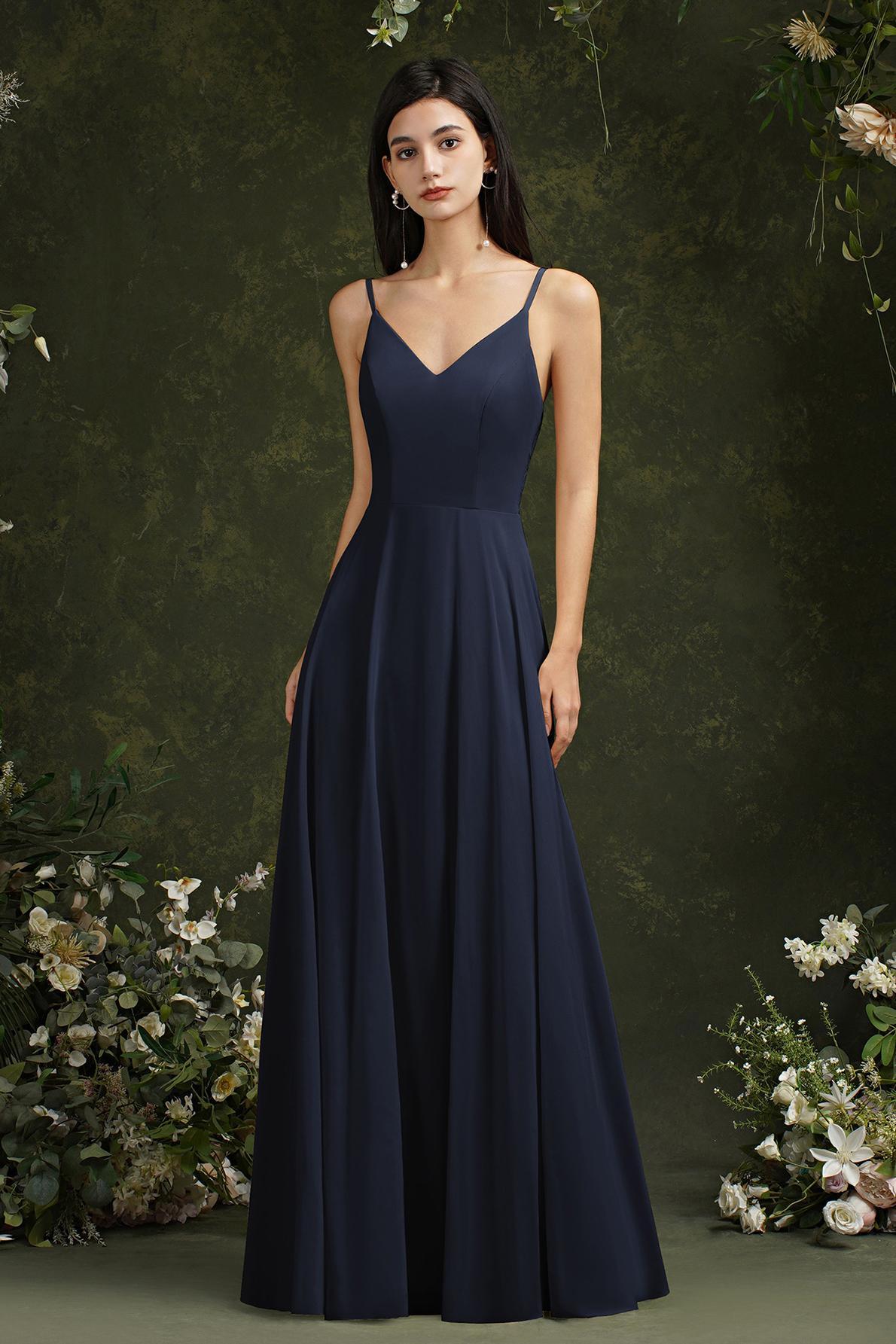 Sleeveless Aline Simple Chiffon Formal Dress Floor Length Bridesmaid Dress