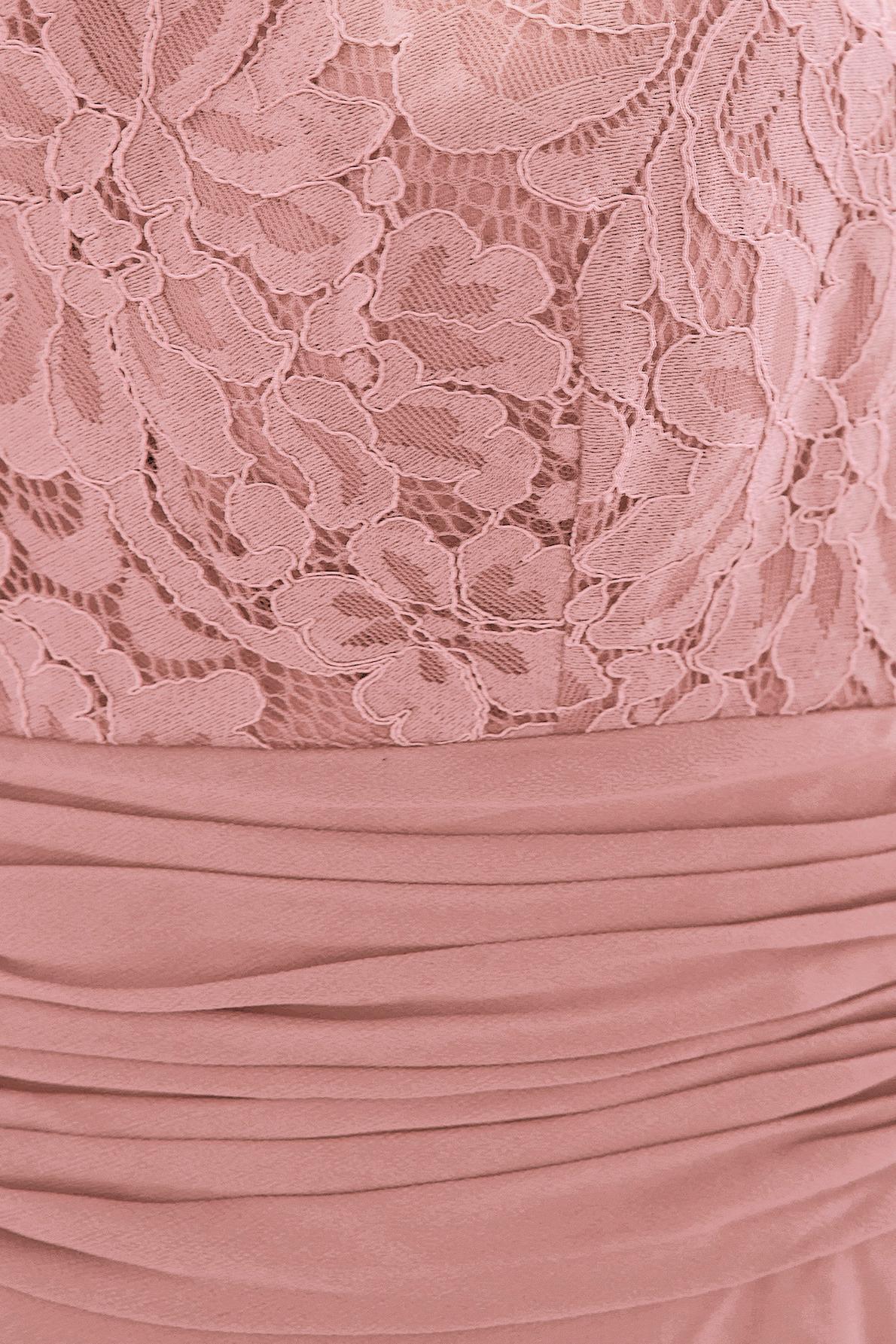 Elegant Round Neck Floral Lace Chiffon Bridesmaid Dress Sleeveless Floor Length Wedding Party Dress