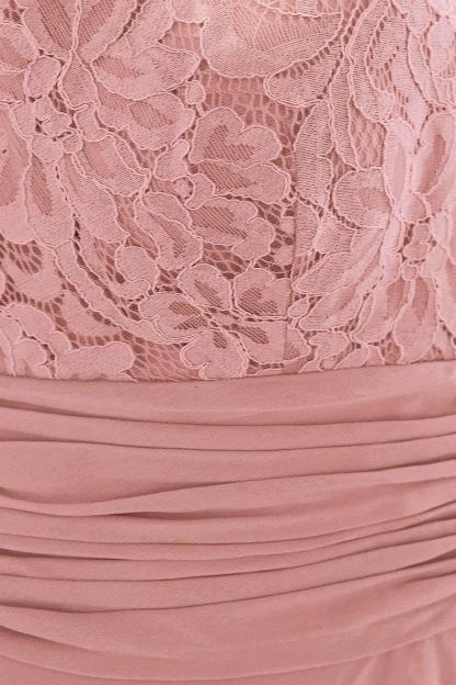 Elegant Round Neck Floral Lace Chiffon Bridesmaid Dress Sleeveless Floor Length Wedding Party Dress