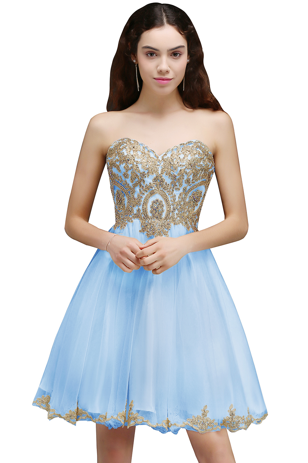 Lovely Sweetheart Short Appliques Lace-Up Homecoming Dress UK