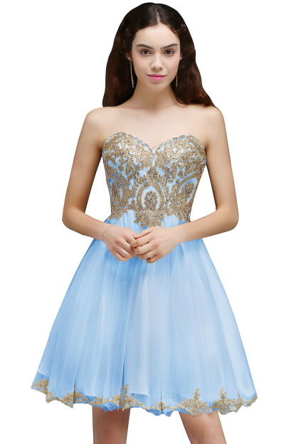 Lovely Sweetheart Short Appliques Lace-Up Homecoming Dress UK