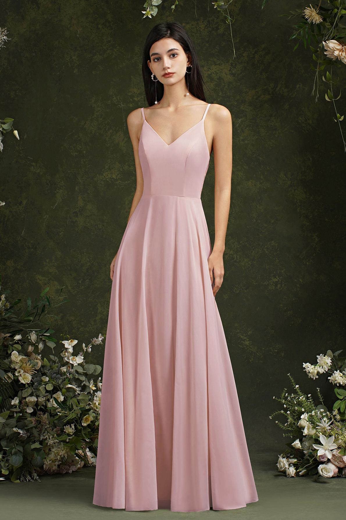 Sleeveless Aline Simple Chiffon Formal Dress Floor Length Bridesmaid Dress