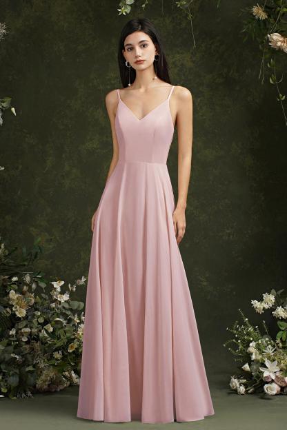 Sleeveless Aline Simple Chiffon Formal Dress Floor Length Bridesmaid Dress