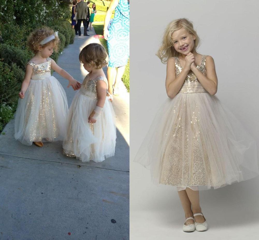 Gorgeous Sequined Tulle A-line Flower Girl Dress UK Straps Sleeveless-27Dress.co.uk