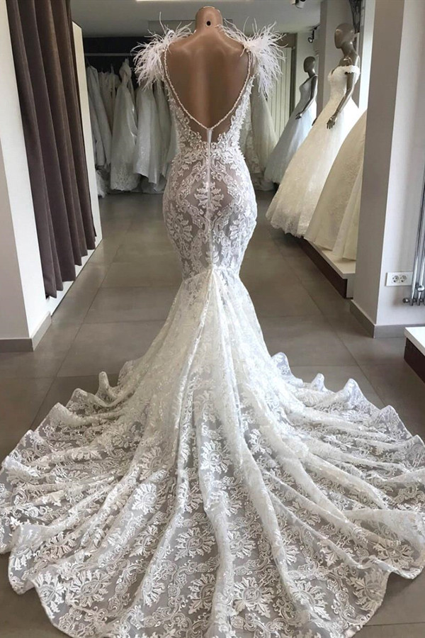 Gorgeous Mermaid Wedding Dress Sweetheart Lace Bridal Gown