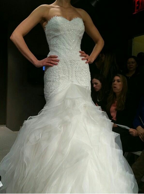 New Wedding Gowns Stunning Crystals Beadss Sweetheart Sleeves Sexy Mermaid Organza Sweep Train Bridal Dresses-27Dress.co.uk