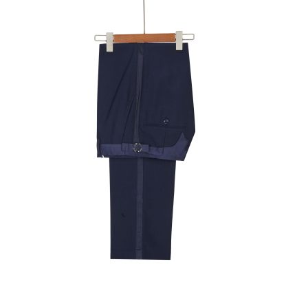 Brandon New Arrival Navy Blue Slim Fit Jacquard Peaked Lapel Wedding Men Suits