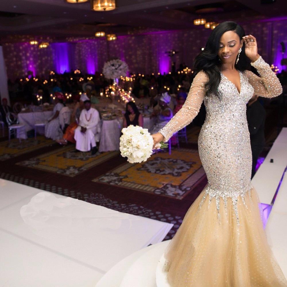 Stunning Long Sleeve Beadss Evening Dress Sexy Mermaid Plus Size-27Dress.co.uk