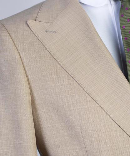 Gareth Champagne Peaked Lapel Double Breasted Fashion Prom Men Suits