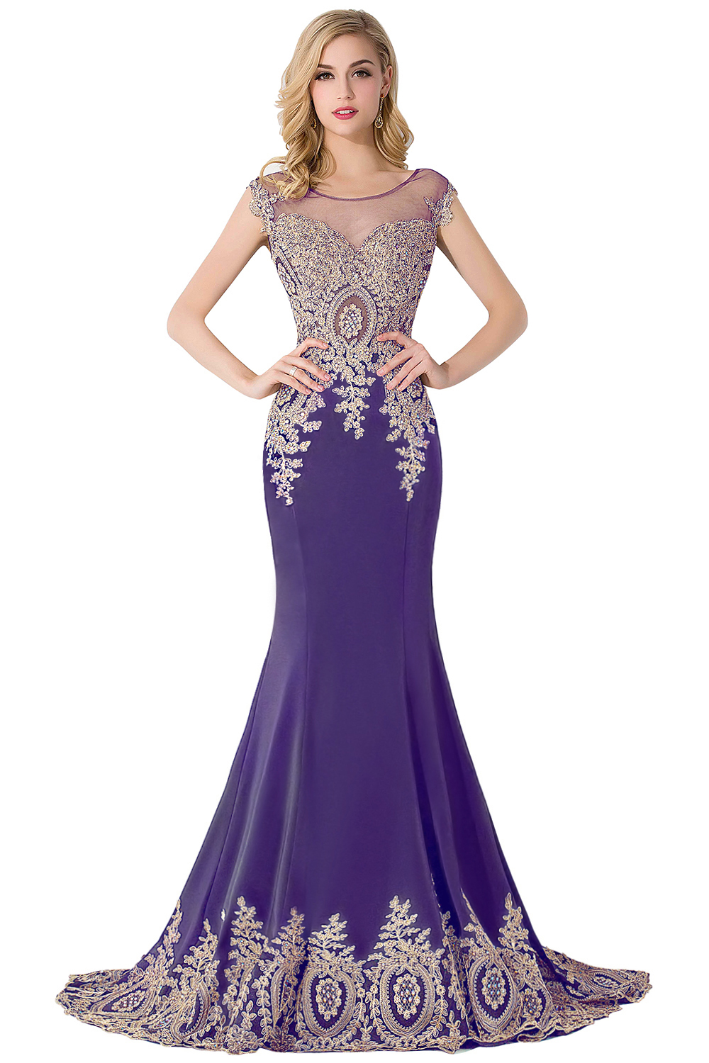 ABIGAIL | Mermaid Court Train Chiffon Evening Dress with Appliques