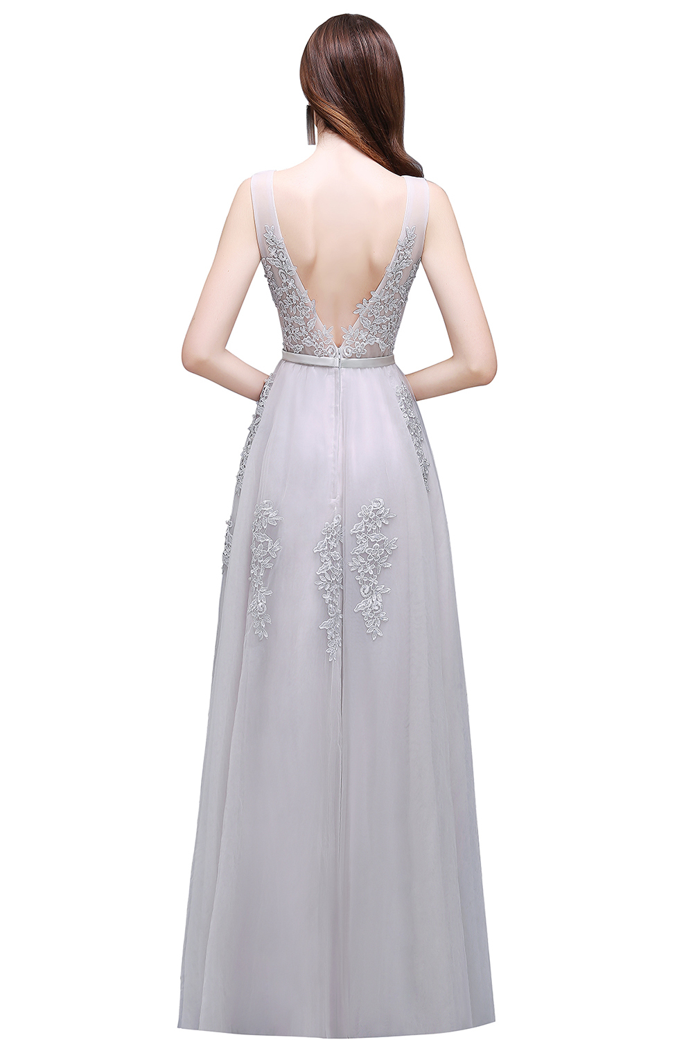 ADDYSON | A-line Floor-length Tulle Bridesmaid Dress with Appliques