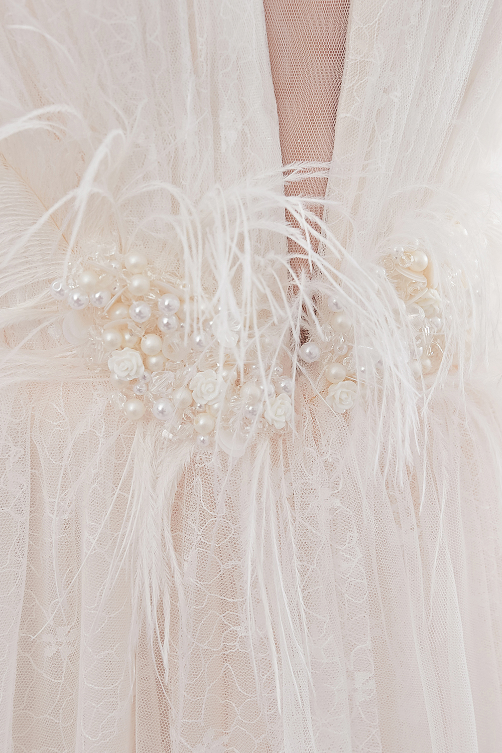 NANCY | A-line Sleeveless Floor Length Lace Ivory Wedding Dresses UK