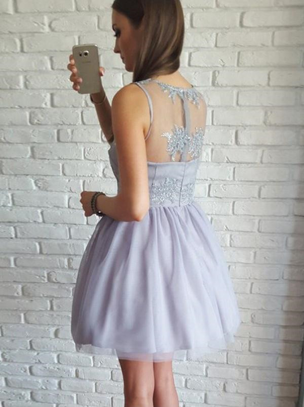 Lace Straps Short Homgcoming Dress