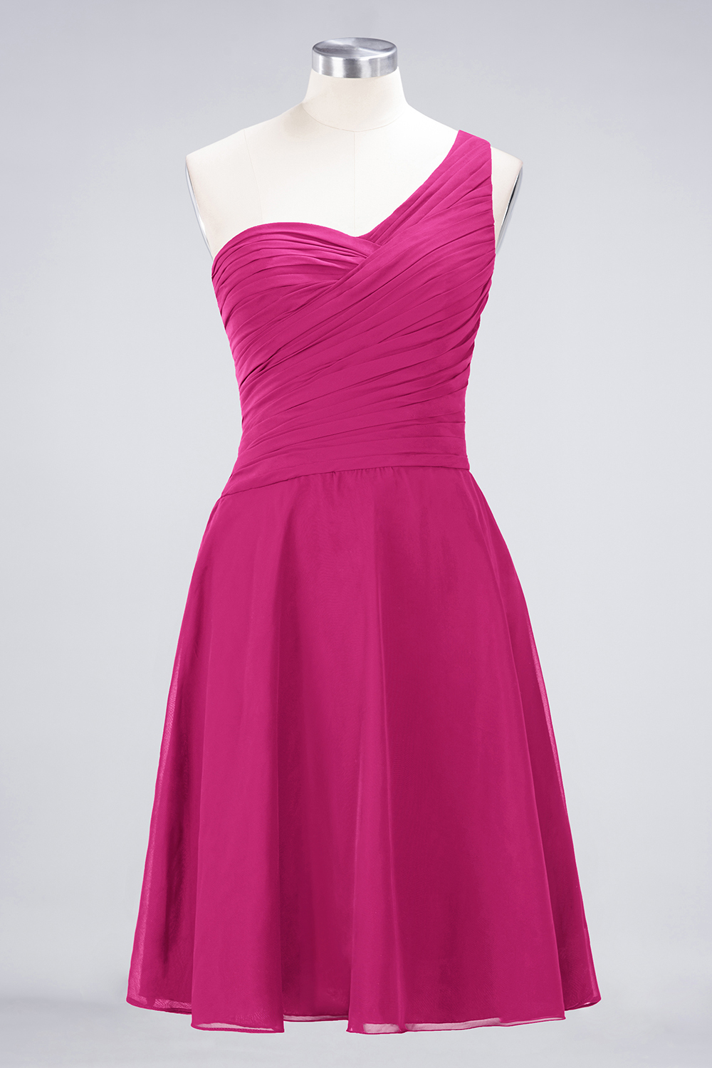 Sexy A-line Flowy One-Shoulder Sweetheart Sleeveless Short length Bridesmaid Dress UK UK with Ruffles