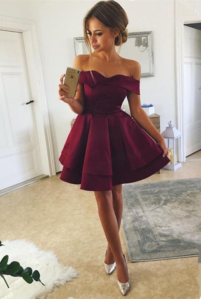 Sexy Off-the-Shoulder Short Homecoming Dress UK | Mini Party Dress UK