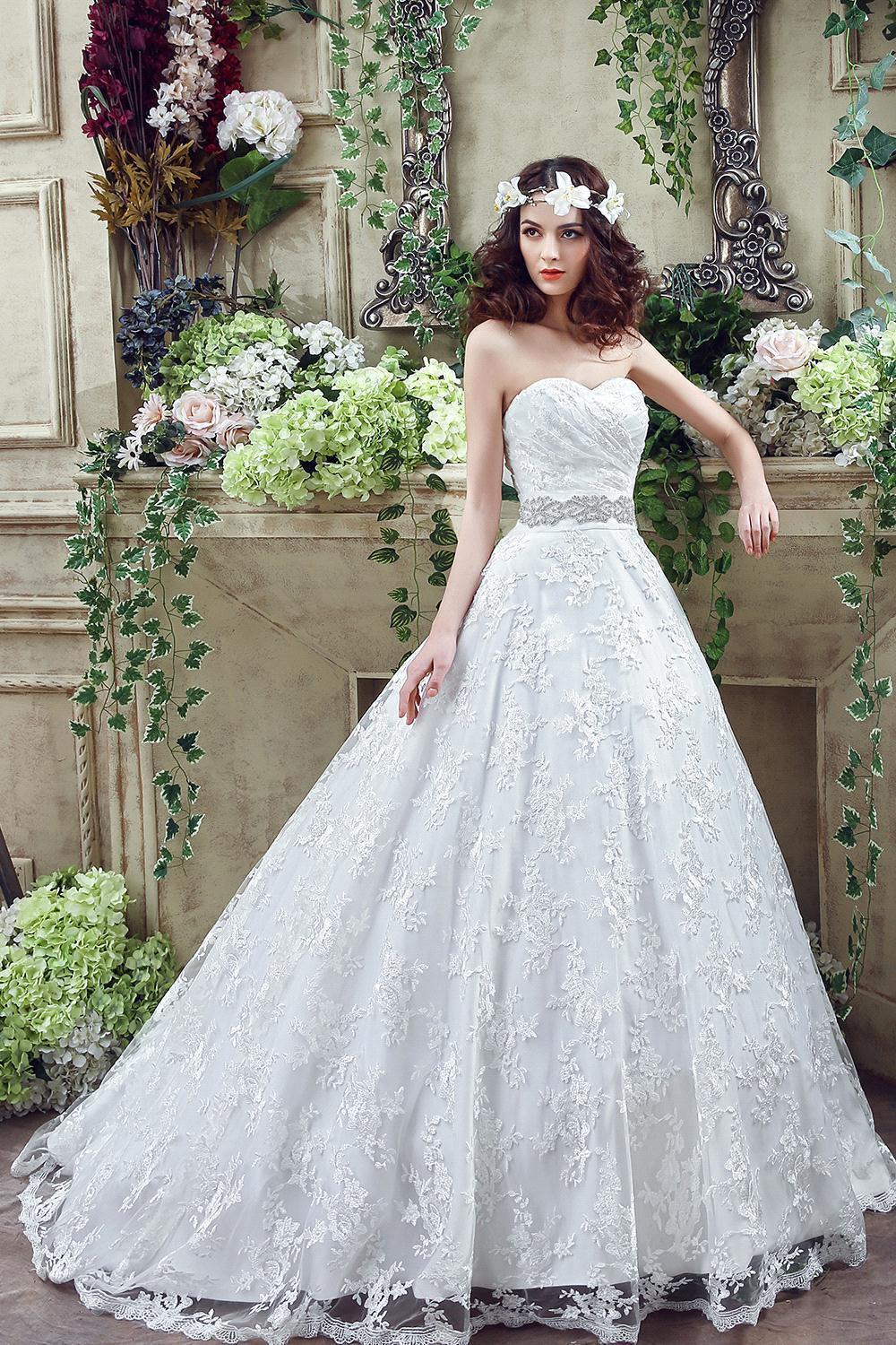 Modern Sweetheart Princess Wedding Dress Lace-up Beadss Bowknot