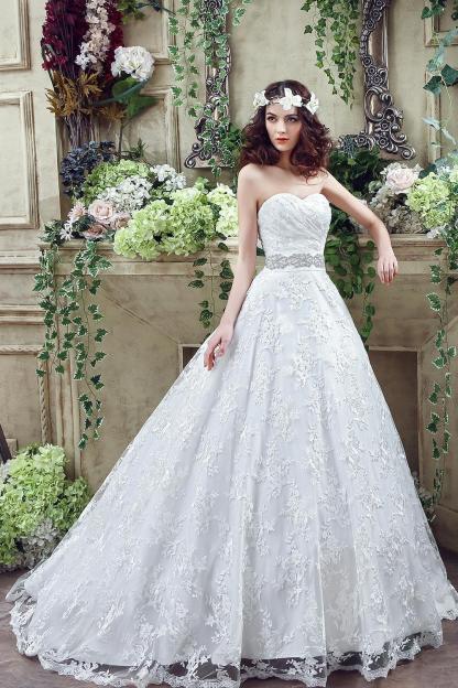 Modern Sweetheart Princess Wedding Dress Lace-up Beadss Bowknot