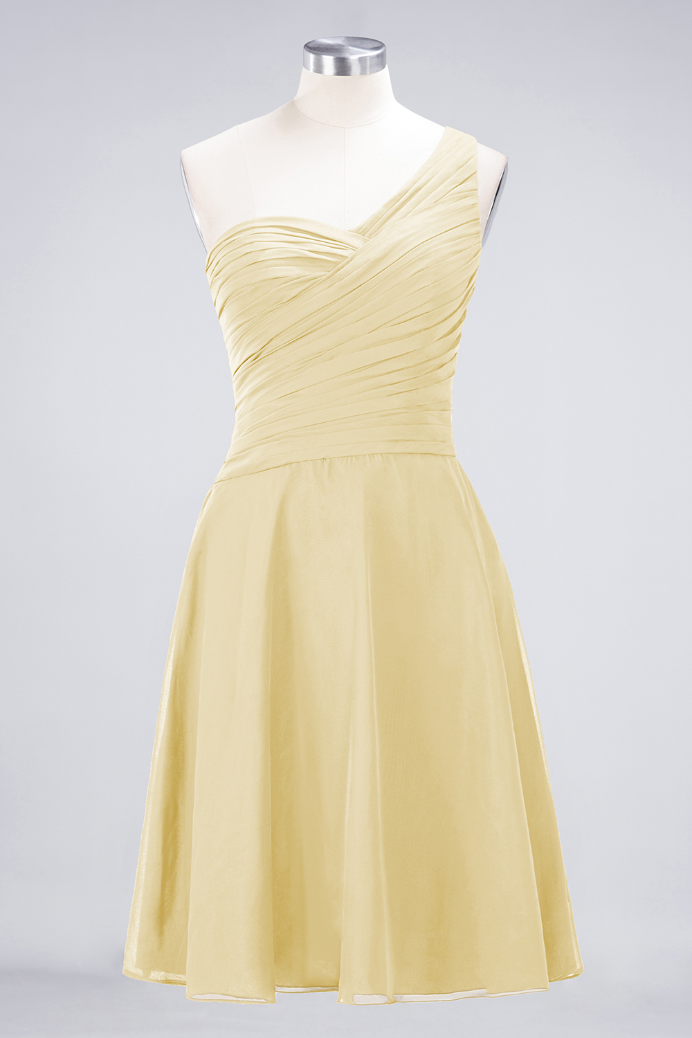 Sexy A-line Flowy One-Shoulder Sweetheart Sleeveless Short length Bridesmaid Dress UK UK with Ruffles