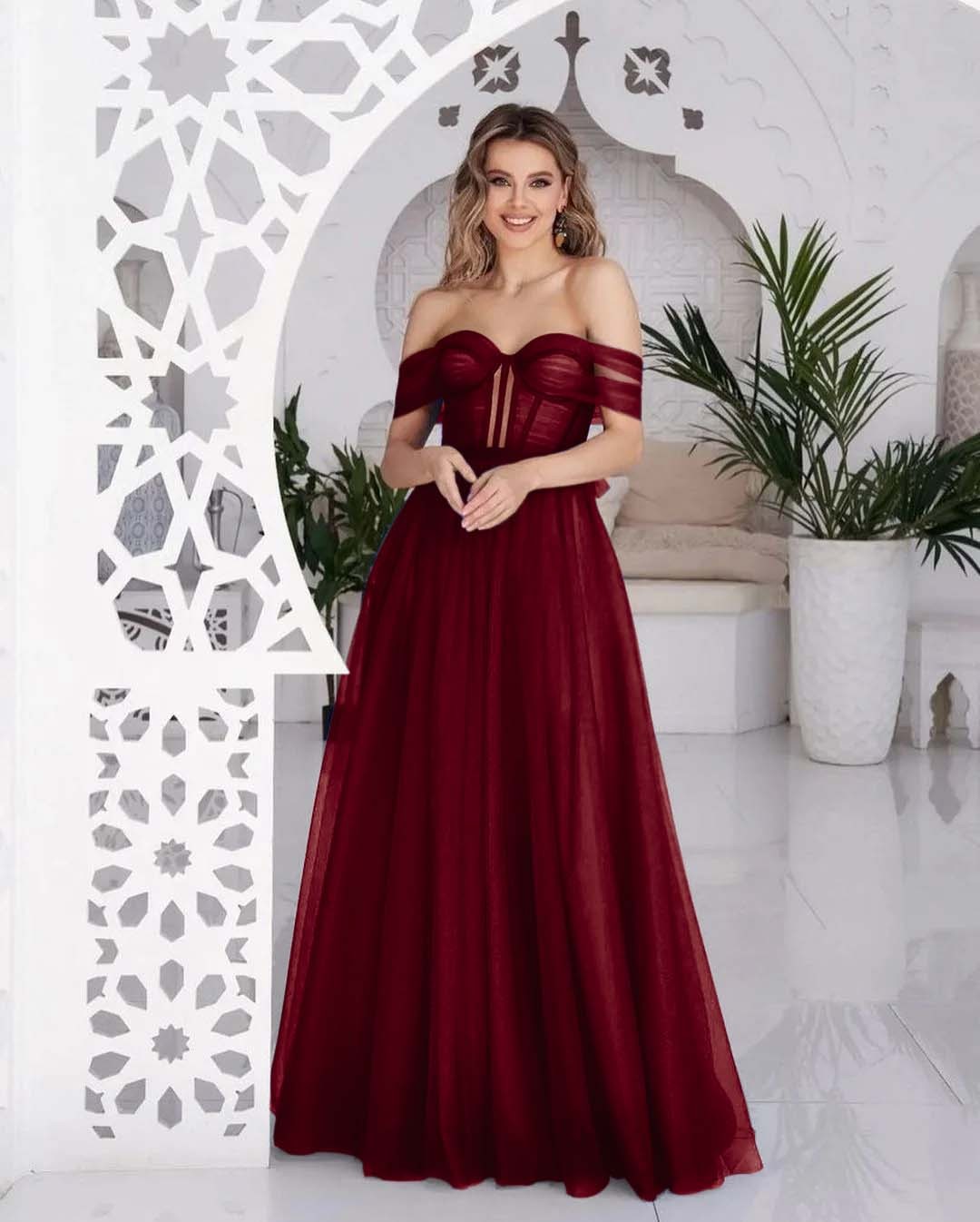 Stunning Tulle Off the Shoulder Sweetheart Strapless Royal Blue Prom Dress
