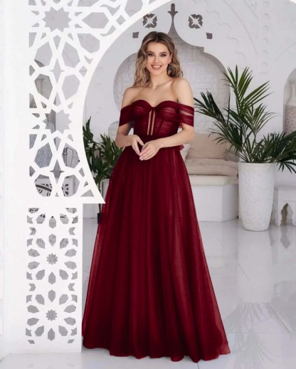Stunning Tulle Off the Shoulder Sweetheart Strapless Royal Blue Prom Dress